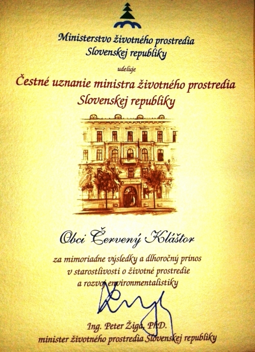 Cena ministra životného prostredia za rok 2014