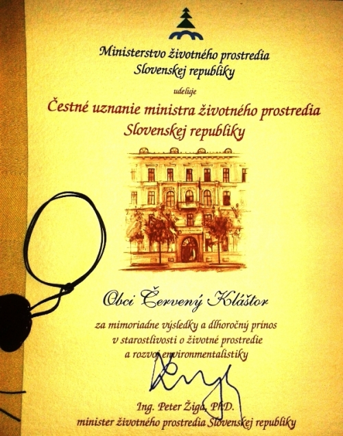 Cena ministra životného prostredia za rok 2014