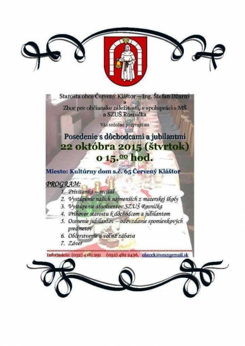 2015 - Posedenie s dôchodcami