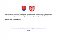 Rozšírenie kamerového systému -2013