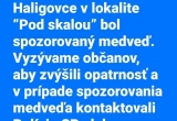 Upozornenie - medveď